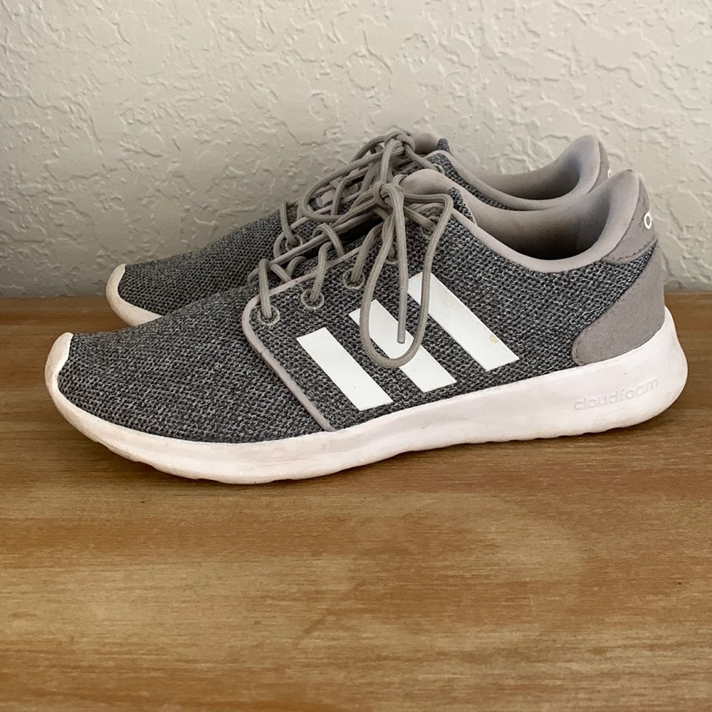 Adidas Gray Sz 6.5 Womens Sneakers Tennis Shoes Cloudfoam